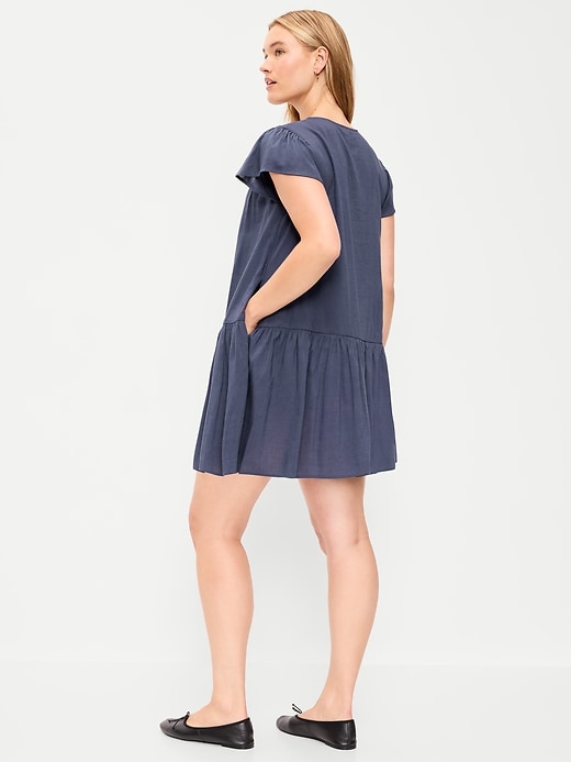 Image number 7 showing, Flutter-Sleeve Mini Swing Dress