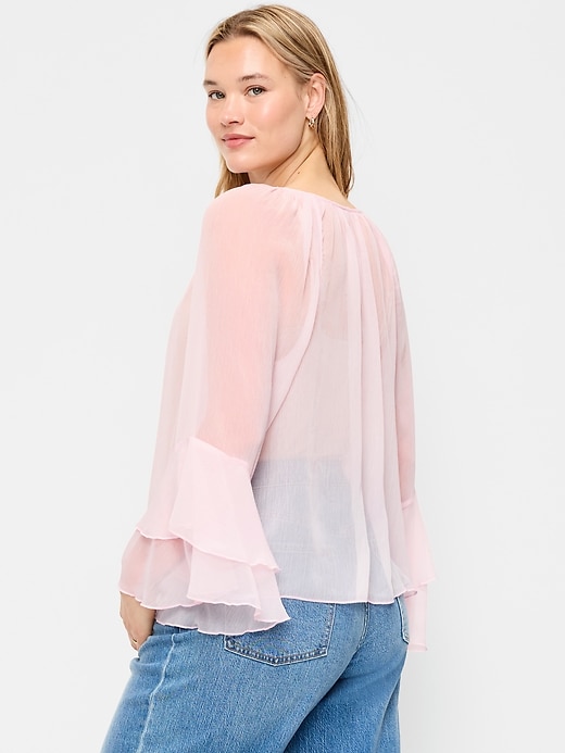 Image number 3 showing, Bell-Sleeve Ruffle Top