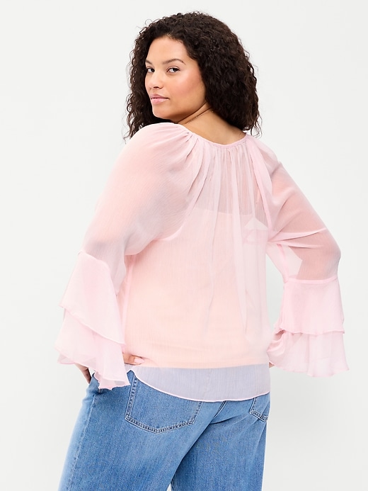 Image number 5 showing, Bell-Sleeve Ruffle Top