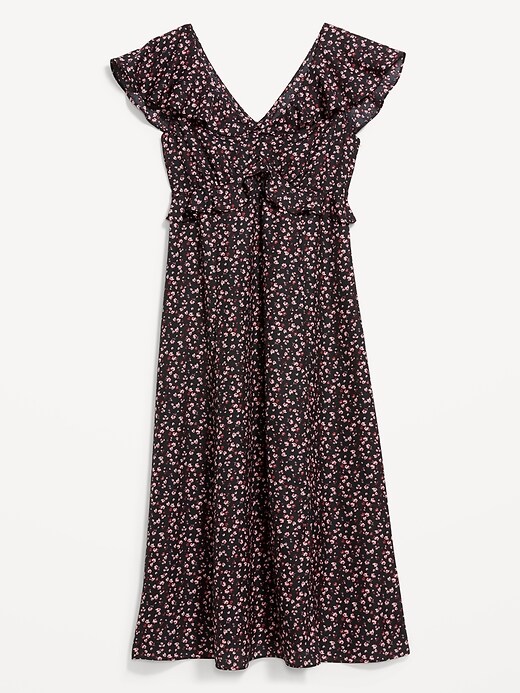 Image number 2 showing, Flutter-Sleeve Crepe Maxi Dress