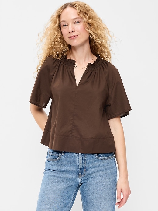 Image number 1 showing, Loose Short-Sleeve Top