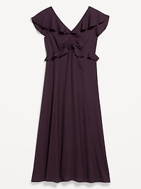 Image number 2 showing, Flutter-Sleeve Crepe Maxi Dress