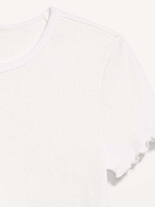 Image number 2 showing, Fitted Waffle-Knit Cropped T-Shirt