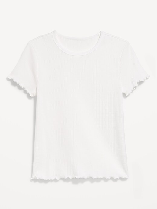 Image number 1 showing, Fitted Waffle-Knit Cropped T-Shirt