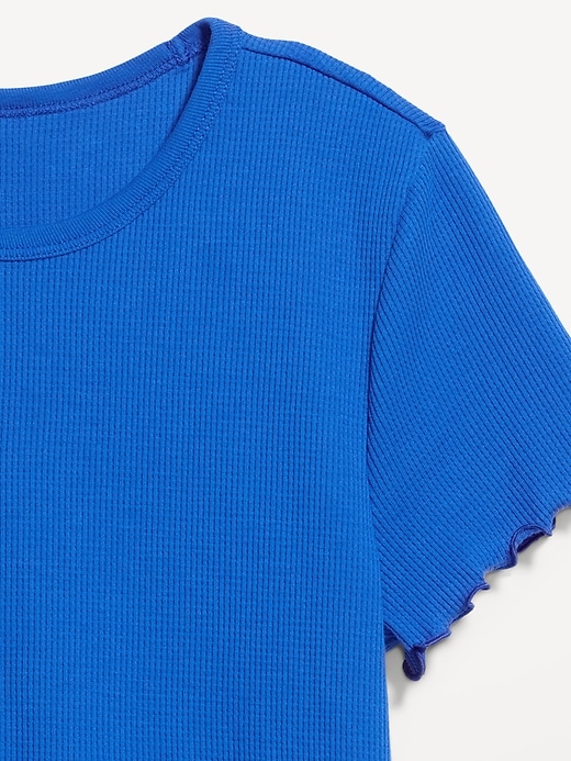 Image number 4 showing, Fitted Waffle-Knit Cropped T-Shirt