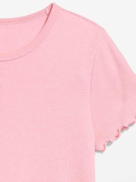 Image number 4 showing, Fitted Waffle-Knit Cropped T-Shirt