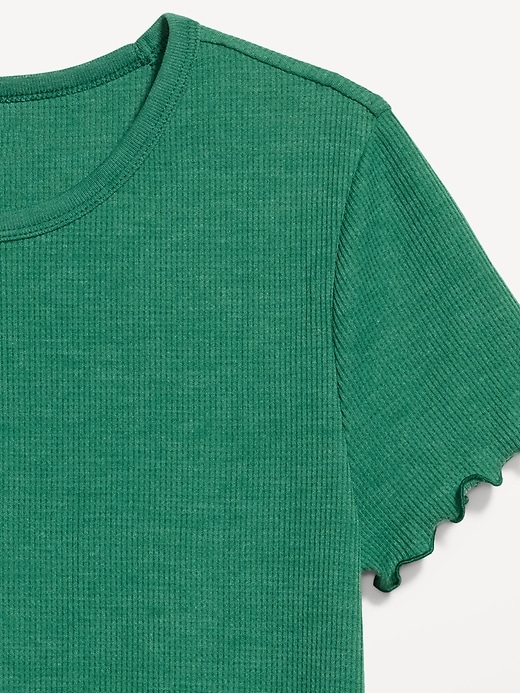 L'image numéro 4 présente T-shirt ajusté court en tricot gaufré