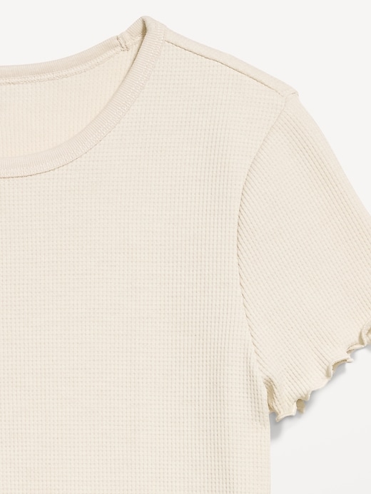 Image number 4 showing, Fitted Waffle-Knit Cropped T-Shirt