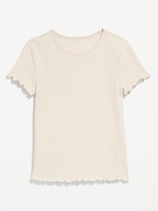 Image number 5 showing, Fitted Waffle-Knit Cropped T-Shirt