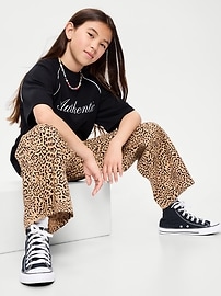 Image number 3 showing, Pull-On Super Baggy Wide-Leg Twill Pants for Girls