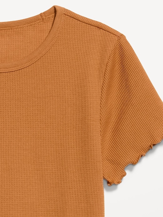 Image number 4 showing, Fitted Waffle-Knit Cropped T-Shirt