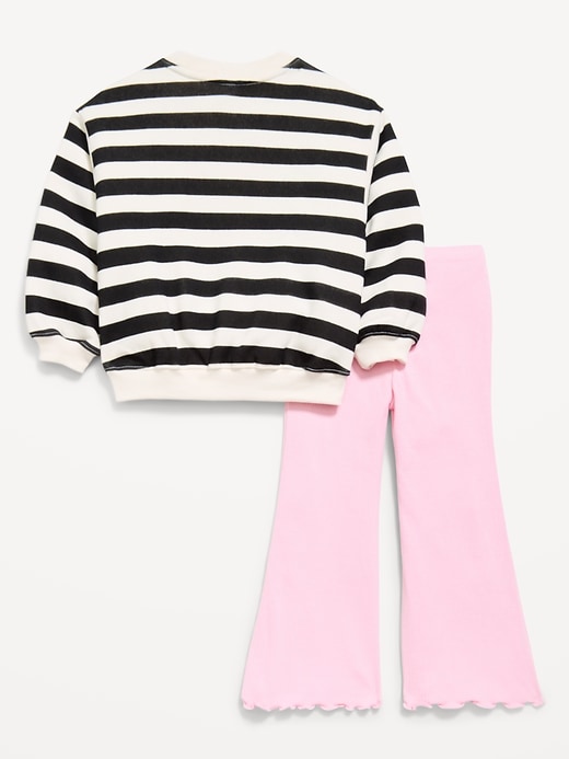 Image number 2 showing, Graphic Sweatshirt and Flared Legging Set for Toddler Girls