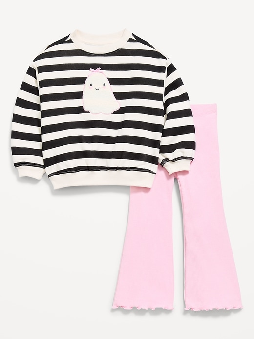 Image number 3 showing, Graphic Sweatshirt and Flared Legging Set for Toddler Girls