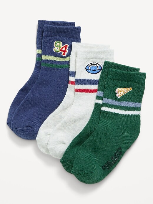 Image number 1 showing, Crew Socks 3-Pack for Toddler & Baby