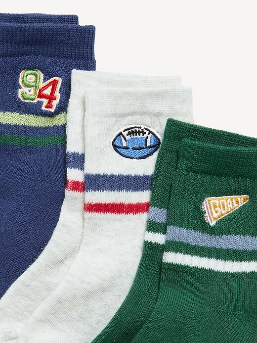 Image number 2 showing, Crew Socks 3-Pack for Toddler & Baby
