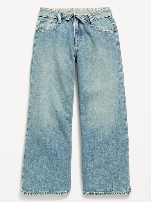 L'image numéro 2 présente Jean coupe très généreuse à jambe large pour fille