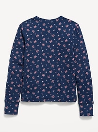 Image number 2 showing, Printed Long-Sleeve Ribbed T-Shirt for Girls
