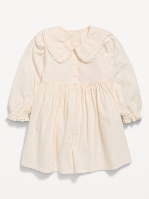 ROBE FROISSÉE À COL À MANCHES LONGUES POUR TOUTE-PETITE