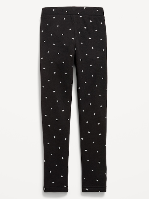 High-Waisted Full-Length Fleece Leggings for Girls