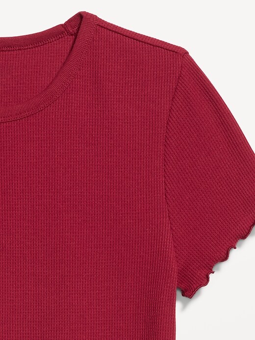 L'image numéro 4 présente T-shirt ajusté court en tricot gaufré
