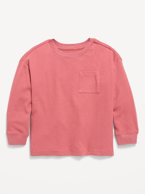 T-SHIRT SURDIMENSIONNÉ À POCHE À MANCHES LONGUES POUR TOUT-PETIT