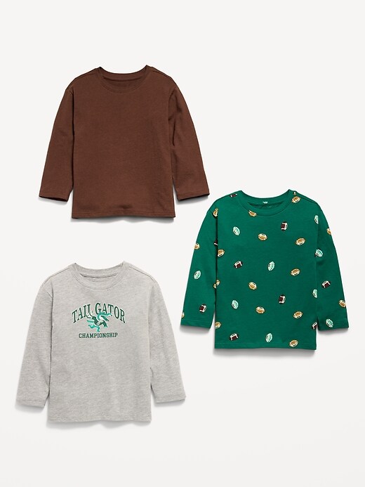 Image number 2 showing, Long-Sleeve T-Shirt 3-Pack for Toddler Boys