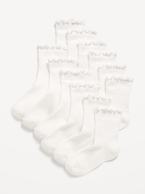 Ruffle-Cuff Crew Socks 6-Pack for Toddler & Baby