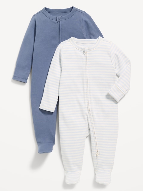 2-Way-Zip Sleep & Play Footed One-Piece 2-Pack for Baby