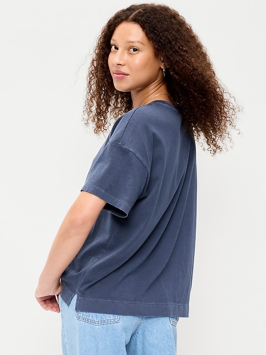 L'image numéro 2 présente T-shirt ras du cou rétro pour femme