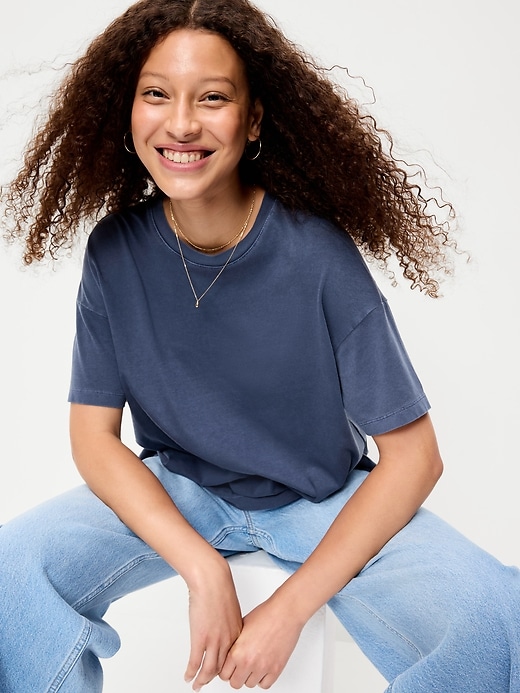 L'image numéro 3 présente T-shirt ras du cou rétro pour femme