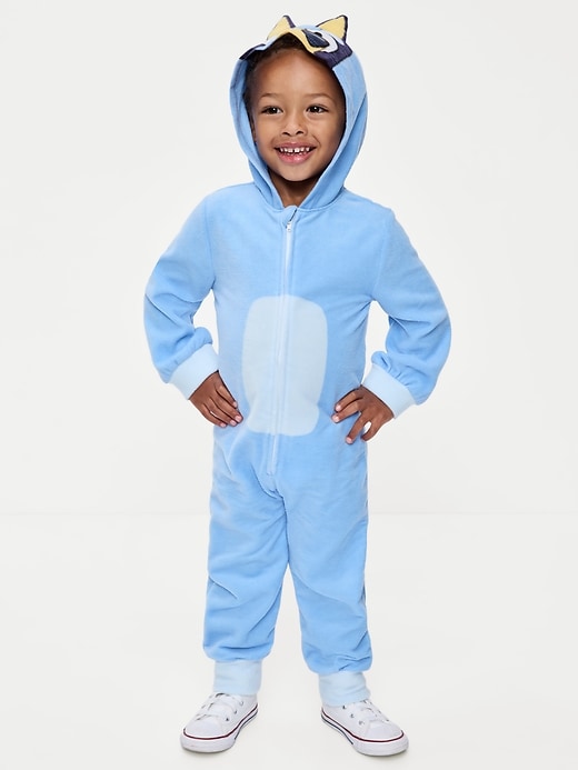 Image number 1 showing, Bluey™ Hooded Unisex Fleece One-Piece for Toddler