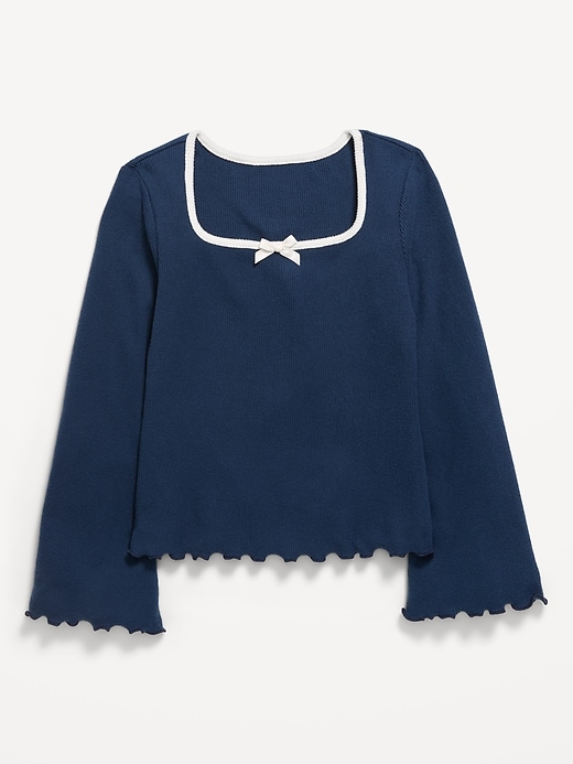 Image number 1 showing, CozePlush Waffle Knit Square-Neck Top for Girls