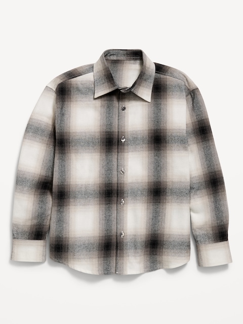Oversized Long-Sleeve Flannel Shirt for Boys