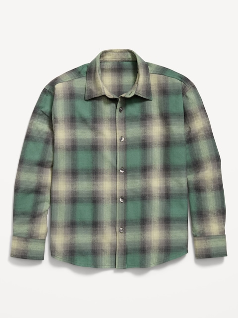Oversized Long-Sleeve Flannel Shirt for Boys