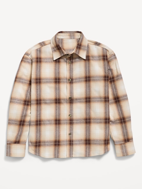 Oversized Long-Sleeve Flannel Shirt for Boys