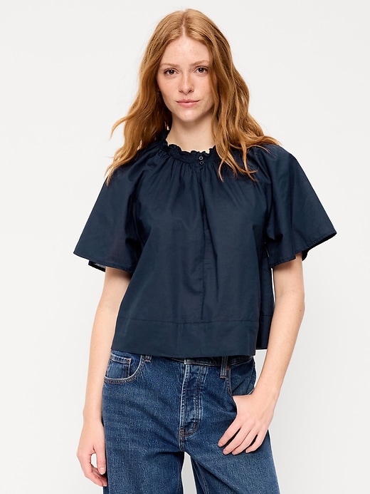 Image number 1 showing, Loose Short-Sleeve Top