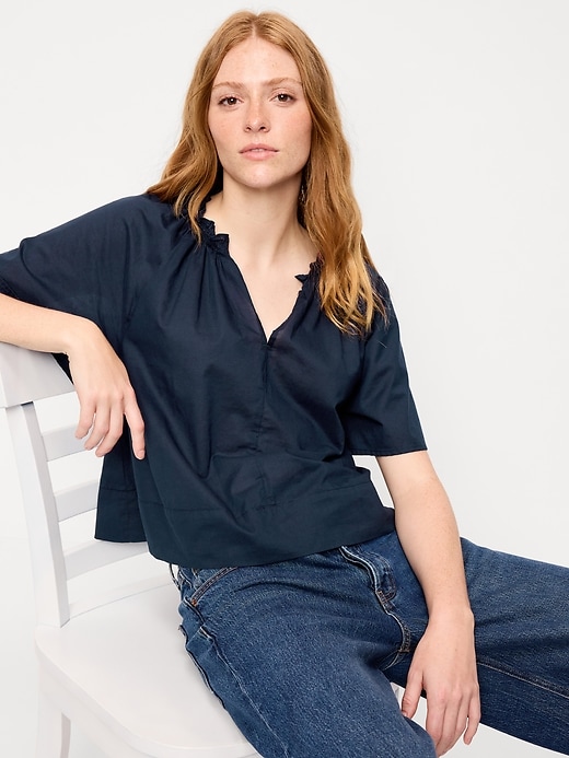 Image number 3 showing, Loose Short-Sleeve Top
