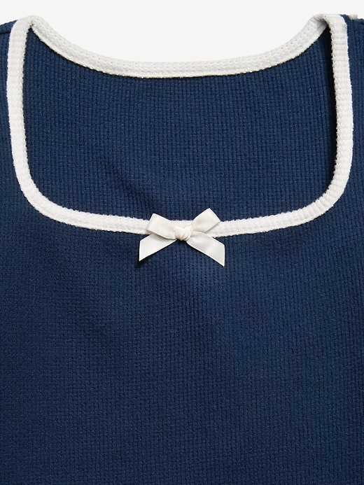 Image number 2 showing, CozePlush Waffle Knit Square-Neck Top for Girls