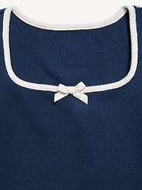 Image number 2 showing, CozePlush Waffle Knit Square-Neck Top for Girls