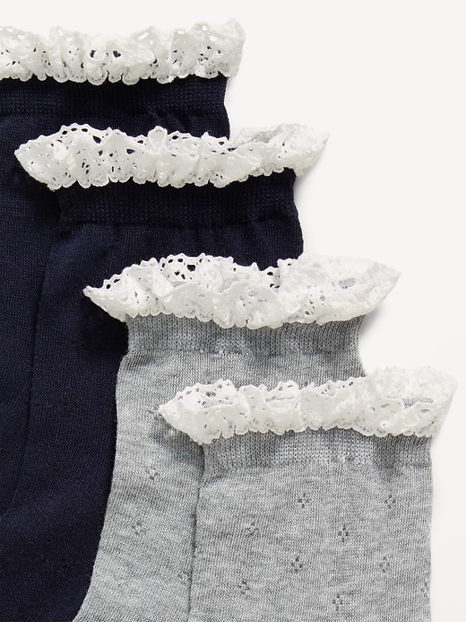 Image number 2 showing, Lace-Trim Crew Sock 2-Pack for Women