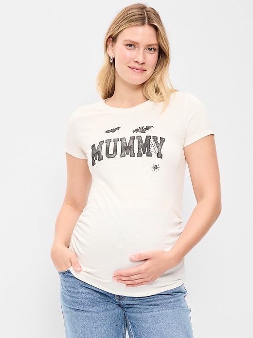 L'image numéro 1 présente T-shirt de Maternité froncé sur les côtés à imprimé