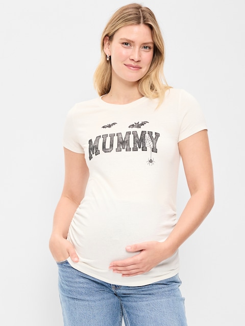 Maternity Graphic Side-Shirred T-Shirt