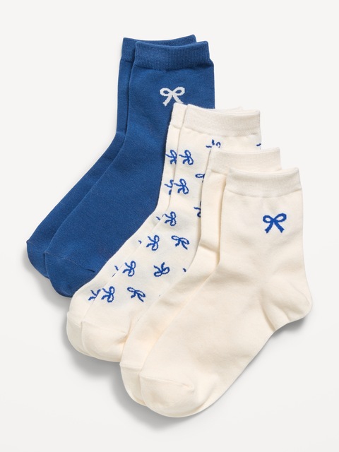Novelty Quarter Crew Socks 3-Pack for Women