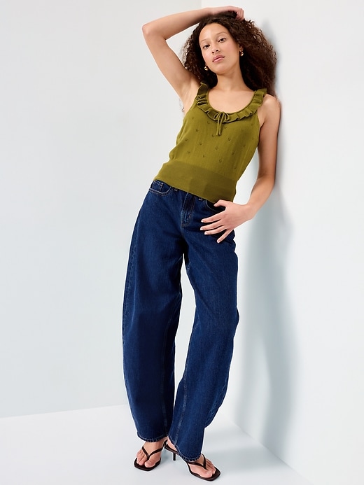 Image number 3 showing, SoSoft Cotton Tie-Front Pointelle Tank Top
