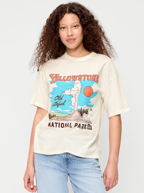 Yellowstone National Park Crew-Neck Oversized T-Shirt