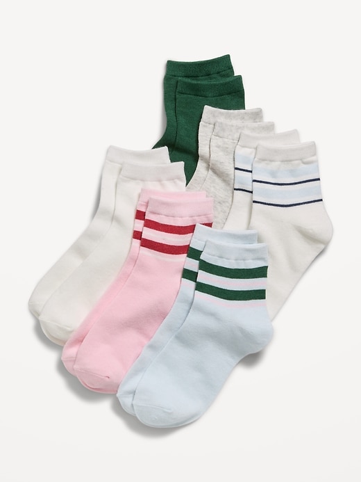 Image number 1 showing, Quarter-Crew Socks 6-Pack for Girls