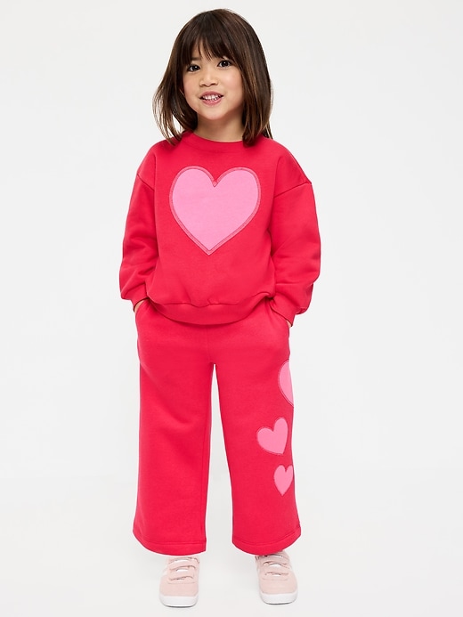 Image number 1 showing, Wide-Leg Graphic Sweatpants for Toddler Girls