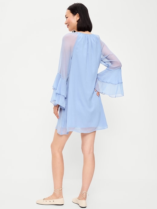Image number 2 showing, Bell-Sleeve Boho Mini Dress