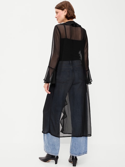 Image number 2 showing, Long-Sleeve Sheer Chiffon Duster