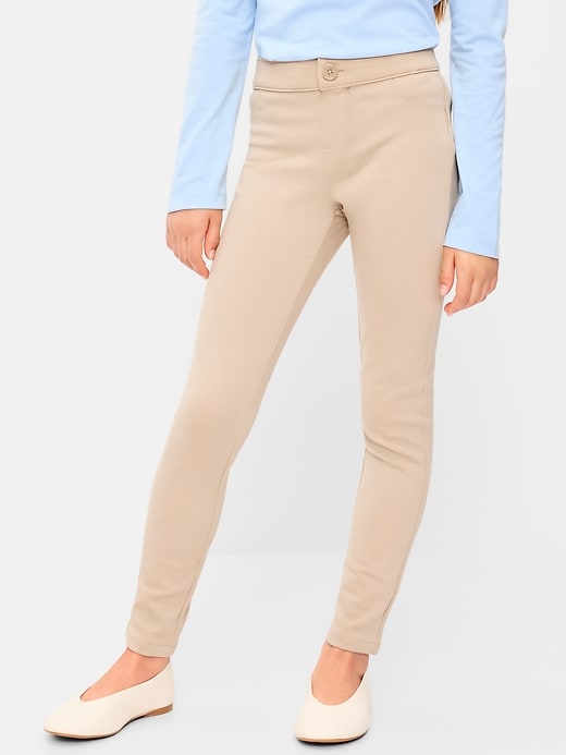 L'image numéro 1 présente Jegging d’uniforme en tricot point de Rome pour Fille